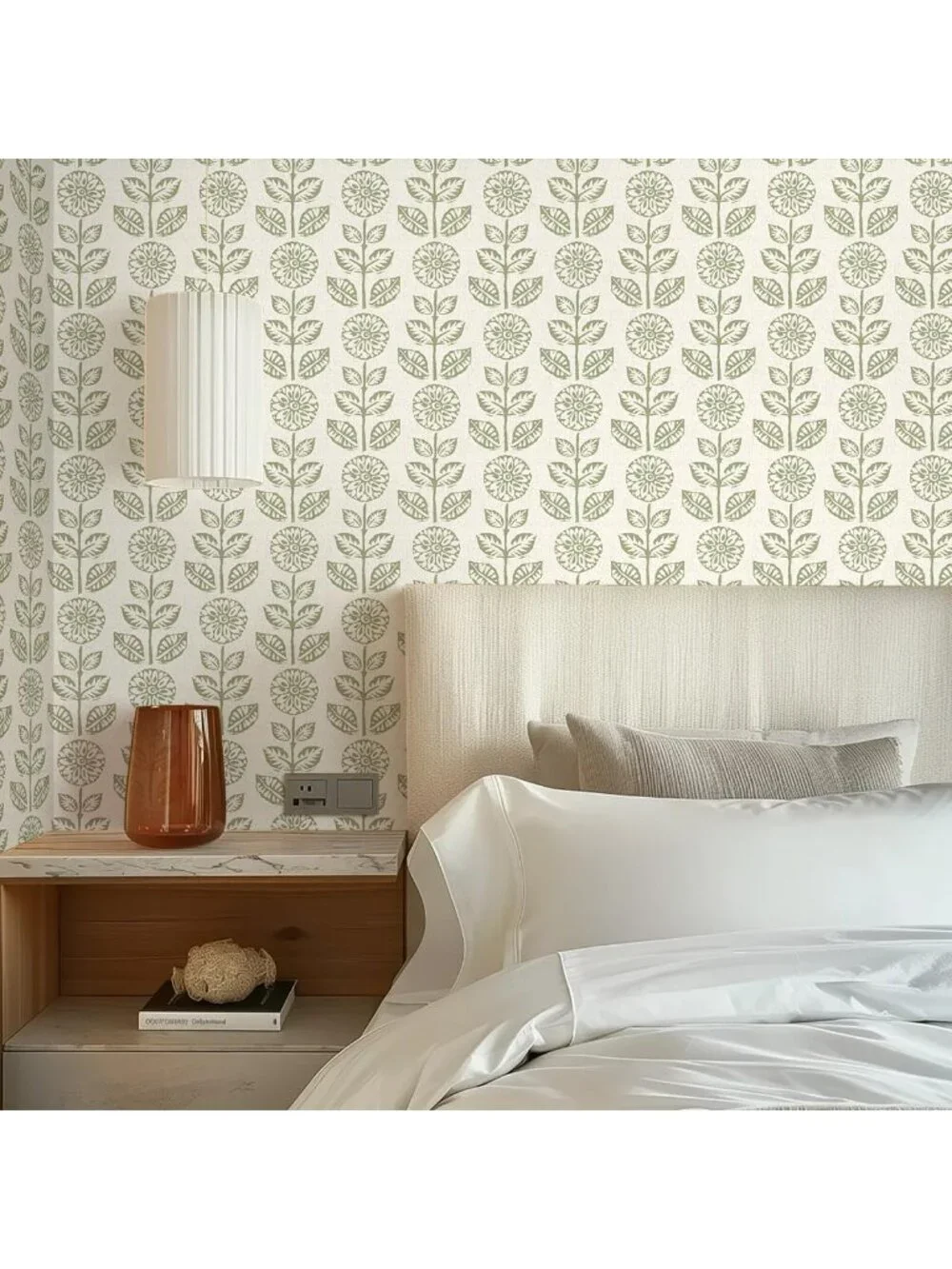 Boho Floral Peel and Stick Wallpaper, Removable Contact Paper, 17.7in x 590.4in